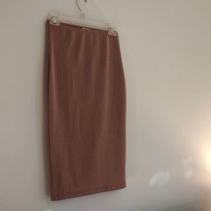 Tan Pencil Midi Skirt LA Hearts